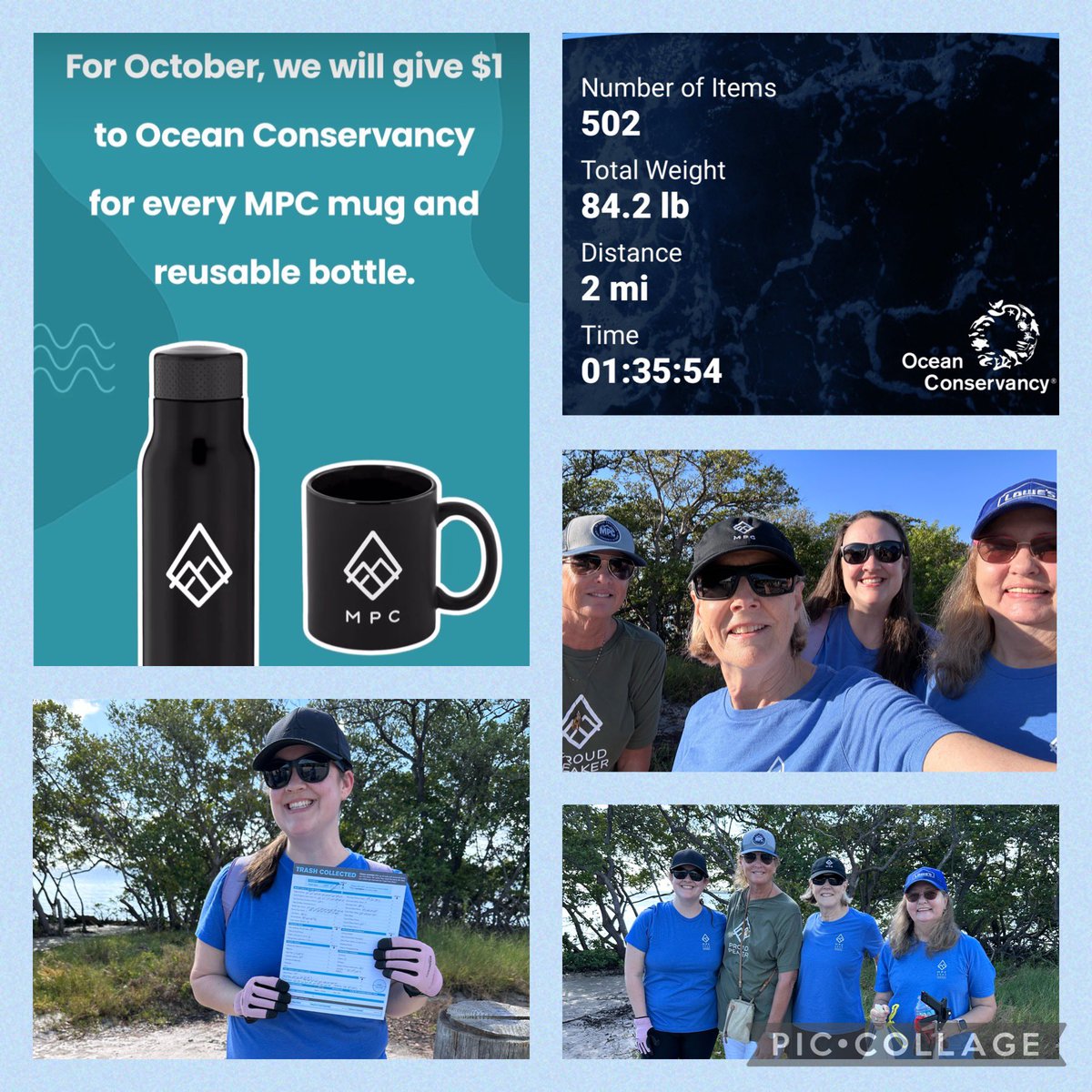CF Peakers out doing a Tampa Bay beach cleanup &amp; supporting #oceanconservancy &amp; #mpc. 84 pounds of plastics collected &amp; logged to Clean Swell. Support the effort by purchasing a reusable bottle mypeakchallenge.com/collections/pe… to help our oceans!!#seathechange