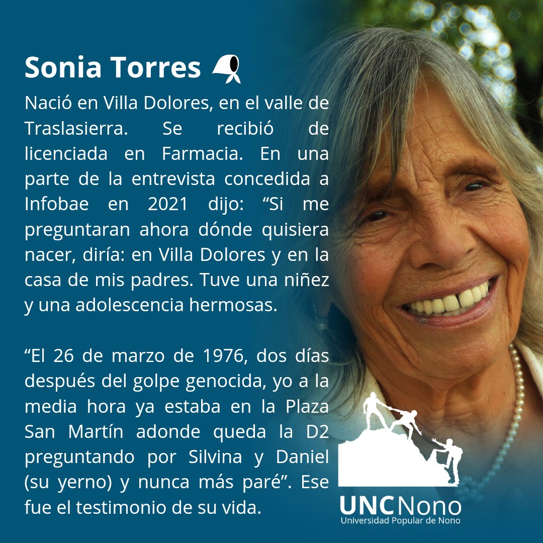 🌹Transerrana, incansable luchadora y defensora de los derechos humanos, referente máxima de @abuelas_cordoba <a href="/abuelasdifusion/">Abuelas de Plaza de Mayo</a>. Saludamos desde la comunidad <a href="/unc_cordoba/">UNC</a> a familiares y amig@s de nuestra querida #SoniaTorres.