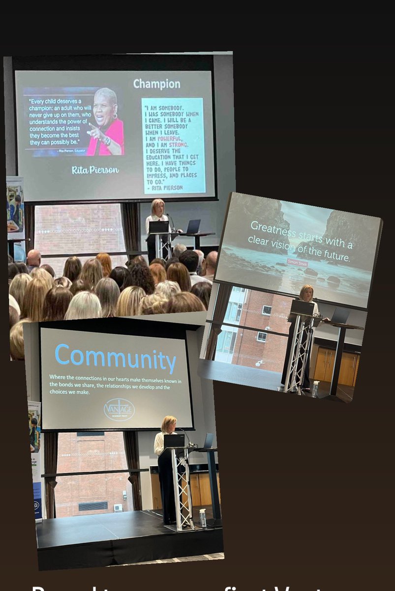 jillyalb's tweet photo. Had the most amazing day yesterday opening the @VantageAcademi1 staff conference- what a privilege it was to share the stage with our Chair of Trustees Phil Mason; @jayblades_ & @sirjohnfjones #communityofgrowth https://t.co/UXf9cF69n8