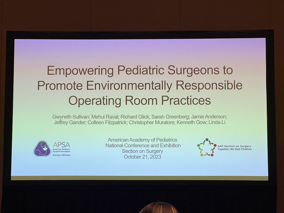 Former <a href="/LuriePedSurg/">LurieChildrenSurgery</a> research resident <a href="/WynSullivan/">Gwyneth Sullivan</a> speaking at #AAP about her toolkit to promote environmentally responsible OR practices. So proud! <a href="/LurieChildrens/">Lurie Children's</a>