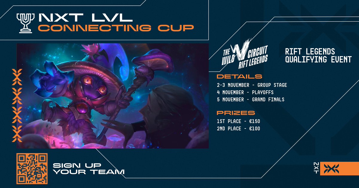 NXTMobileGG's tweet photo. We're proud to present another Wild Rift Connecting Cup!
Sponsor: @GONXTGG 
#RiftLegends #CCCUP #NXTLVL
⭐️ Win up to 100 Circuit Points 
 💸€250 Prize pool, Top 2 Pay-outs!
📅 November 2-5 
⚔️Groups -> Single Elimination
Join the discord for more info!
 https://t.co/NOfrZKYxst https://t.co/jyXNbVFWNX