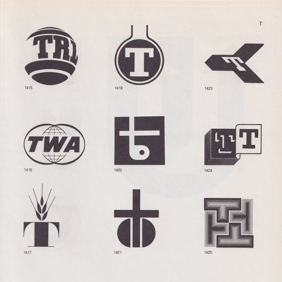 LogoArchive's tweet image. 'T' logos drawn from Yasaburo Kuwayama's Trademarks &amp;amp; Symbols Volume 1: Alphabetical Designs

Discover thousands more logos at logo-archive.org

#logos #designx #branding #logodesign #logoarchive #type