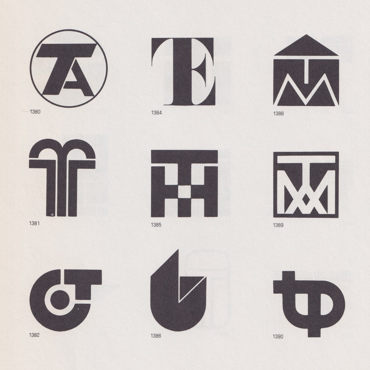 LogoArchive's tweet image. 'T' logos drawn from Yasaburo Kuwayama's Trademarks &amp;amp; Symbols Volume 1: Alphabetical Designs

Discover thousands more logos at logo-archive.org

#logos #designx #branding #logodesign #logoarchive #type