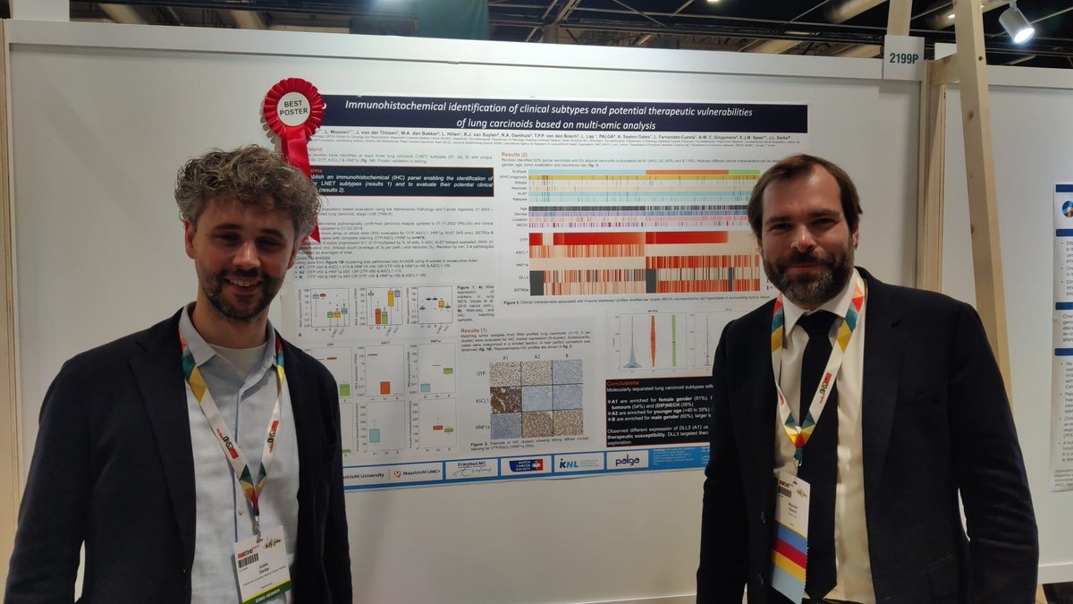 Thanks Julien! Pulmonologist & ENETs need to join forces on lungNET and DIPNECH. LNET molecular subtypes👉drug specific trials; COLINEAR @EORTC? Stage IV retrosp. = funded @CureNETs! Best poster💪 thnx L.moonen/D.Leunissen; @nicogirardcurie @myESMO #ESMO2023 @mumc @CancersRare
