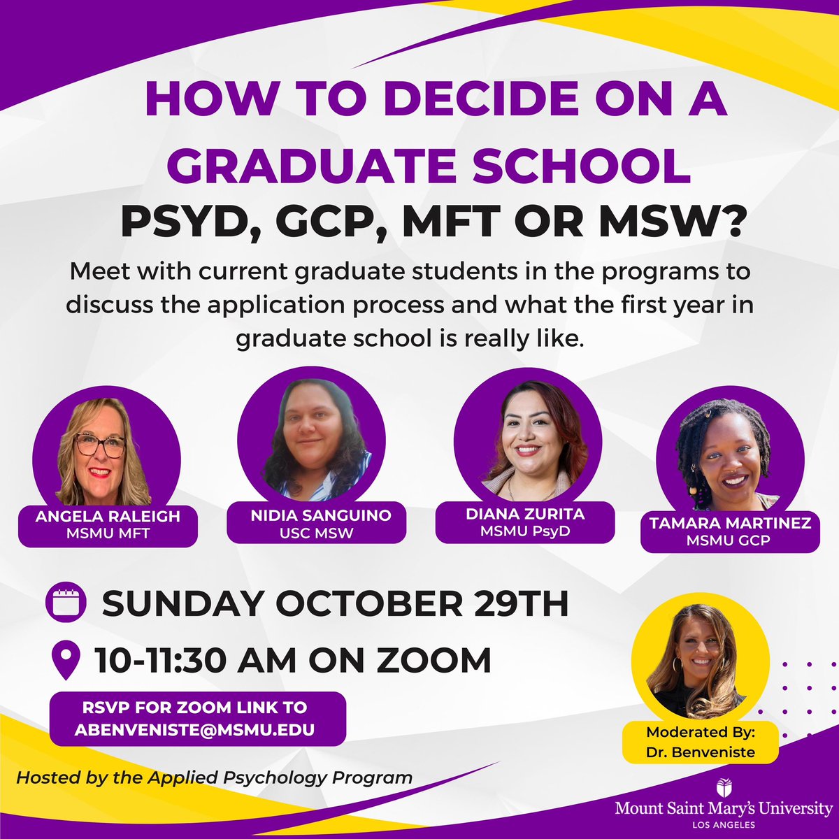 Open to the public, or anyone interested in these graduate programs 💜💛 Please feel free to share and join us on Oct. 29th 💻