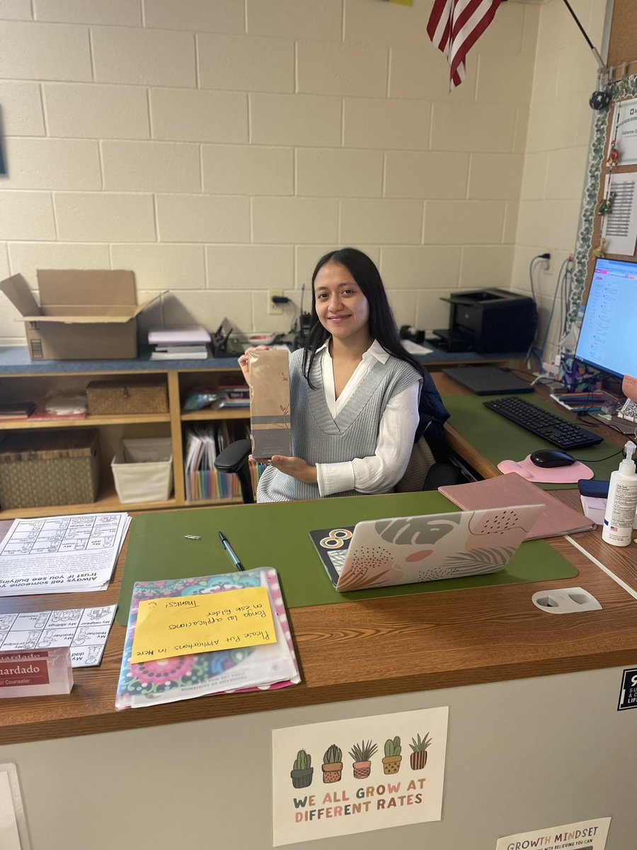 Our school guidance counselor, Ms. Guardado just got a diffuser thanks to <a href="/I_Support_Girls/">I Support The Girls</a> and their in-kind wellness donations.