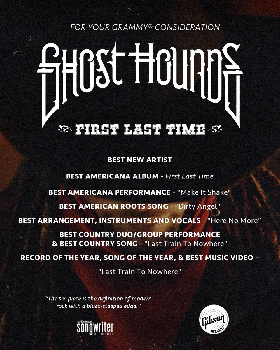 It is such an honor to be considered alongside all the amazing musicians in these categories. Very proud of this piece of art that we made and we are so grateful for your support. #FirstLastTime #ForYourConsideration #Grammys