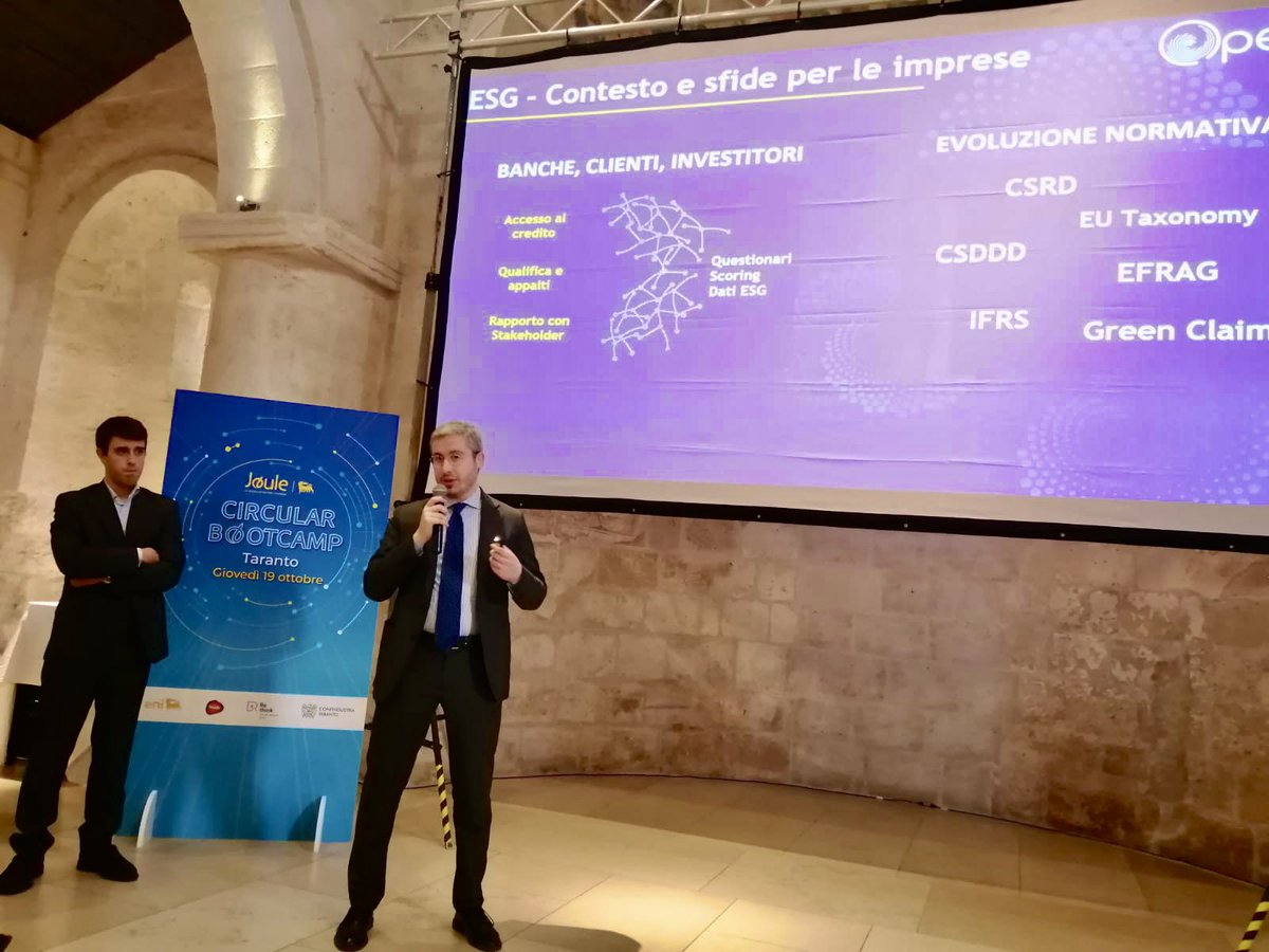 strozzi_a's tweet photo. Honored to speak at #Joule  #Circularity #Bootcamp in Taranto, where I had the opportunity to share insights about the vision of the #Openes Initiative. At Open-es, we embrace a #stakeholder engagement approach that spans national, institutional, and international levels. https://t.co/f7D0yXL7Vi