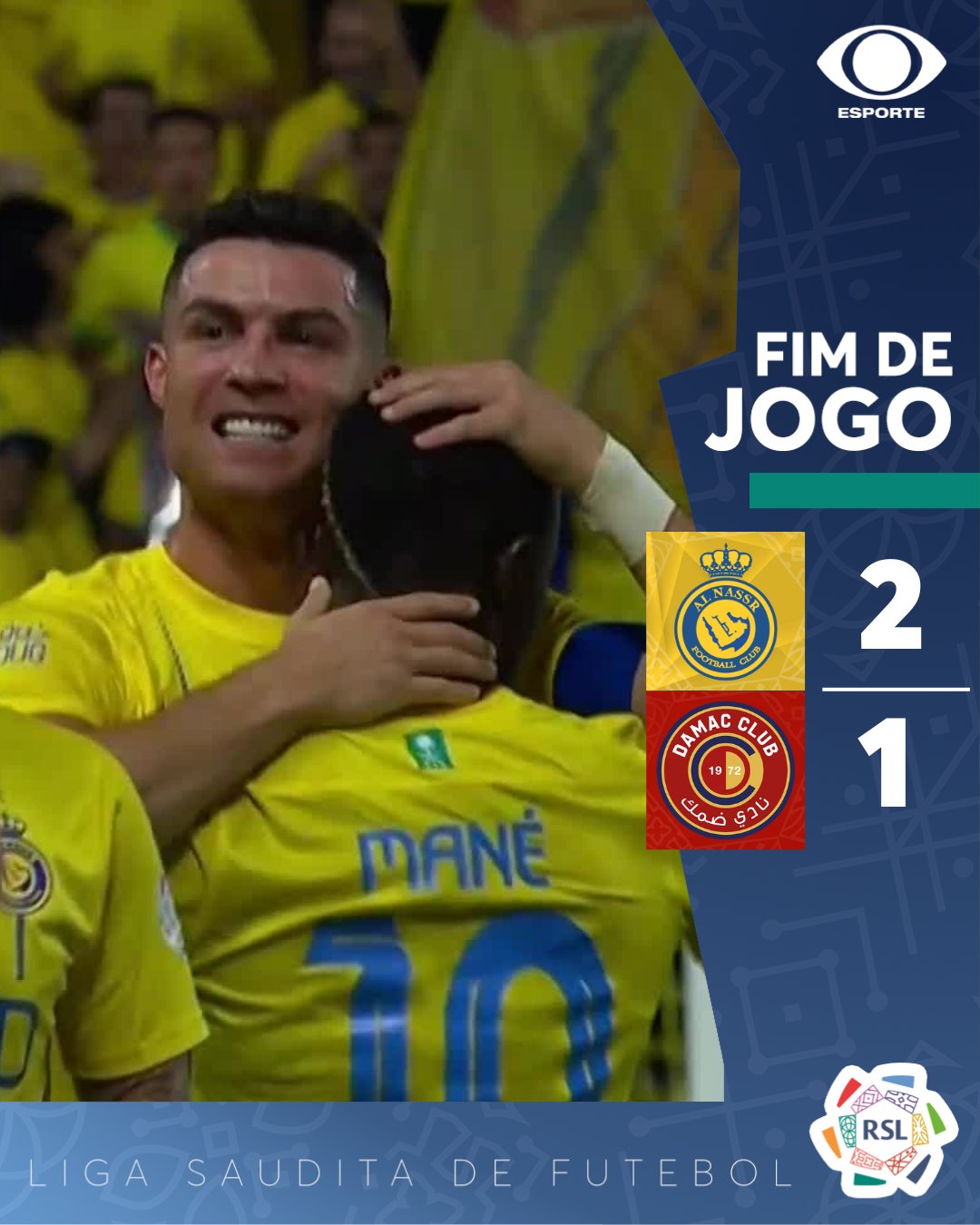 Jogo Aberto on X: VIRADA EM 5! O Al Nassr venceu o Damac por 2 a