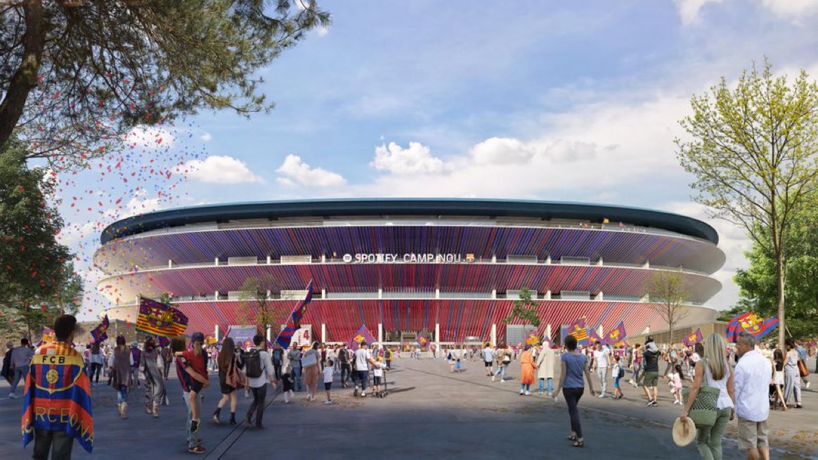 FCBarcelona's tweet photo. 🧱 Spotify Camp Nou project going to plan

🔗 Vice-president Elena Fort gives an update at the Ordinary General Assembly: https://t.co/mNJcd8isGQ https://t.co/MFgyYnjlKP