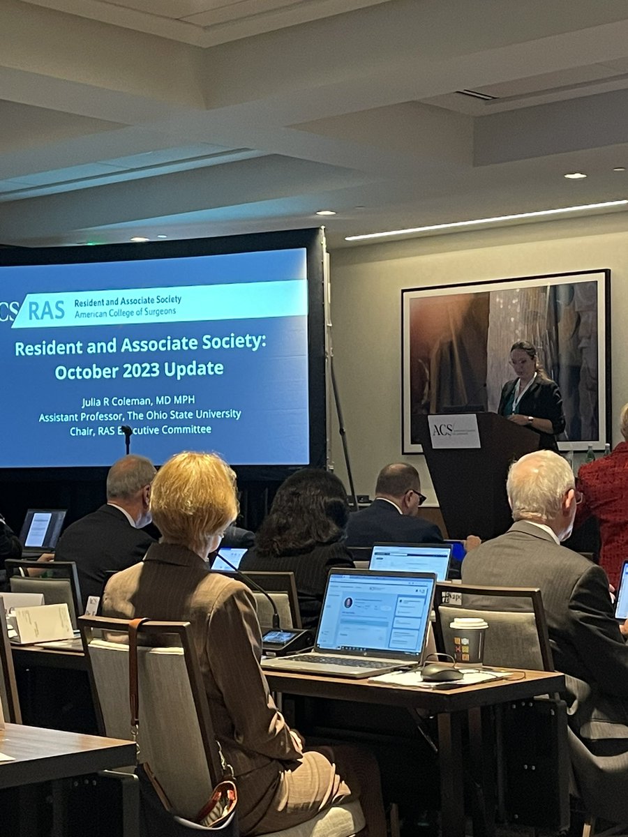 kmccann78's tweet photo. Thanks to @juliacolemanmd for an exciting and exhaustive update on all things @rasacs at the @amcollsurgeons Board of Regents meeting. If you’re a surgical resident, reach out for more information on how to become involved #ACSCC23 https://t.co/YVkUSVDEF2