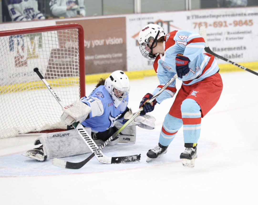 MinnHockeyHP's tweet photo. Girls 14U NIT

The MN Blue Ox and Madison Capitols battle it out to a 3-3 draw in our seventh tie game of the weekend. Bjorkman scores twice for the Ox and Greenagl adds the third. MC gets a pair from Lane and a third from Conklin https://t.co/oYHRweKuCc