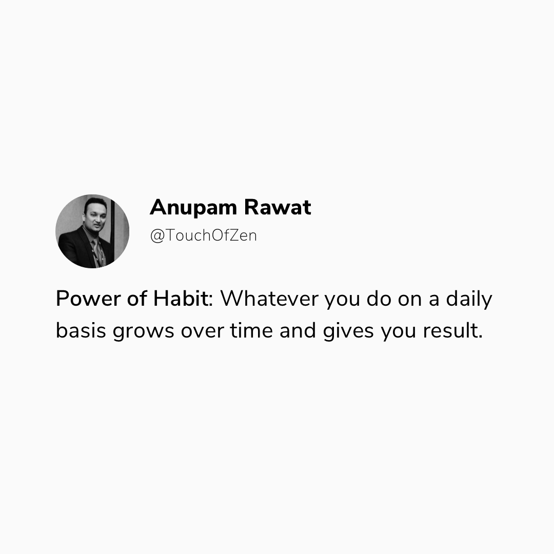touchofzen's tweet photo. Our Nature as human beings, is to Un/consciously Nurture Habits.
-
That you invest your time - Grows &amp; That you starve your time - Shrinks.
-
What habits would you like to Nurture?
-
Warm regards,
Anupam
#PowerofHabits, #DailyInspiration, #7Habits, #TimeManagement, #Skill https://t.co/AsqPQ14QKT