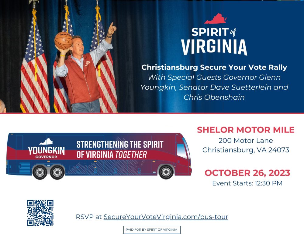 va9gop's tweet photo. Join @GlennYoungkin in Montgomery! https://t.co/RyfqMp5P2r
