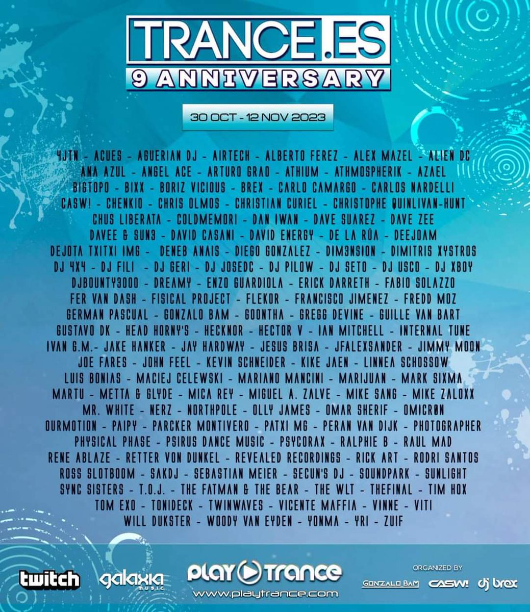 DavidEnergy__'s tweet photo. Prepared for 9 anniversary @trance_es 
30 Oct - 12 Nov 2023 @PlayTranceRadio 
#trance #hardtrance #techtrance #djmix #TranceFamily https://t.co/u2F2UFqQnz