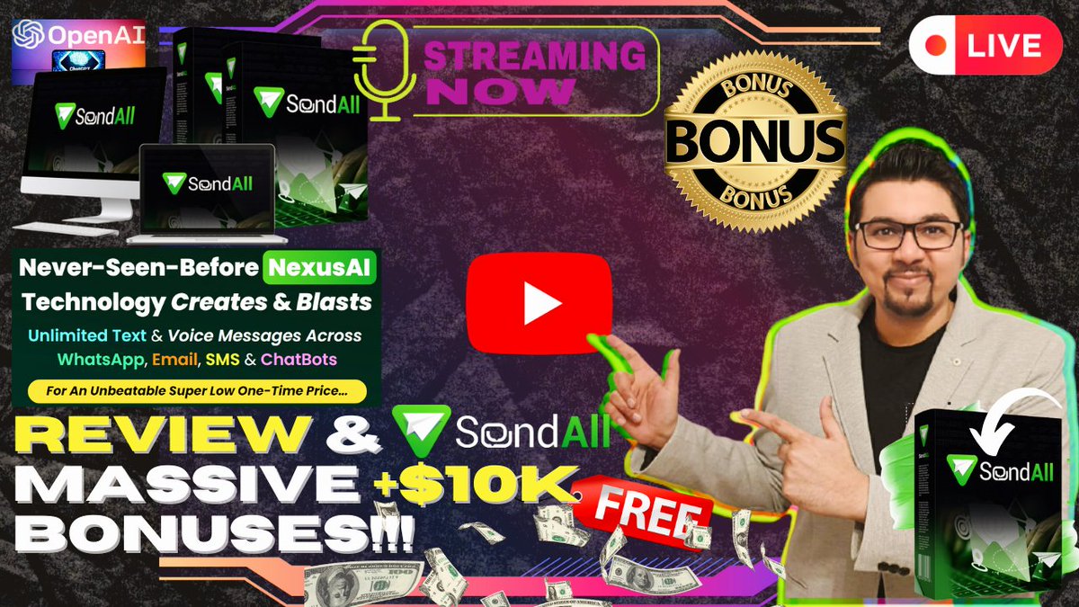 KaleemMarketing's tweet photo. #SendALL Review⚡💻📲[LIVE] Send Unlimited #Emails, #WhatsApp, #SMS &amp; Voice #Messages📲💻⚡

https://t.co/GjduBN27Jv 👈

https://t.co/OXDk3Ou55c 👈

#makemoneyonline #marketing #AffiliateMarketing #passiveincome #Ads #OpenAI #sidehustle #viral #chatgpt4 #ai #FYP #NEXUS #tech https://t.co/hwpvpPmxC6