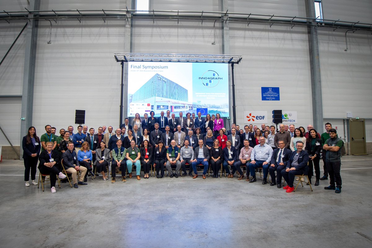 📢Great success on 19th October with the Inno4Graph Symposium! 
Have a look at the post published by the EDF Head of Graphite Gaz reactors  decommissioning, Myriam Colacicco: 
👉 rb.gy/p17th

#EURATOM #nuclearpowerplant #nuclear #reactors #graphite #decommissioning