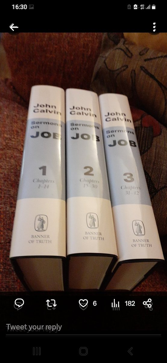 weecalvin1509's tweet photo. Settling down for half an hour's reading or so. John Calvin's sermon on Job 12:1-6. 

#RealMeat #NoFluffStuff https://t.co/UvssWkA00k