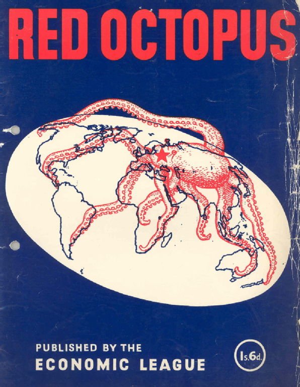 Pteroterror's tweet photo. Animals in propaganda, a thread 🧵 where this unique animal has been used to portray concept of a pervasive, far-reaching evil.

The Red / Soviet Octopus [Greek, French, US] https://t.co/Md2jdk8kTQ
