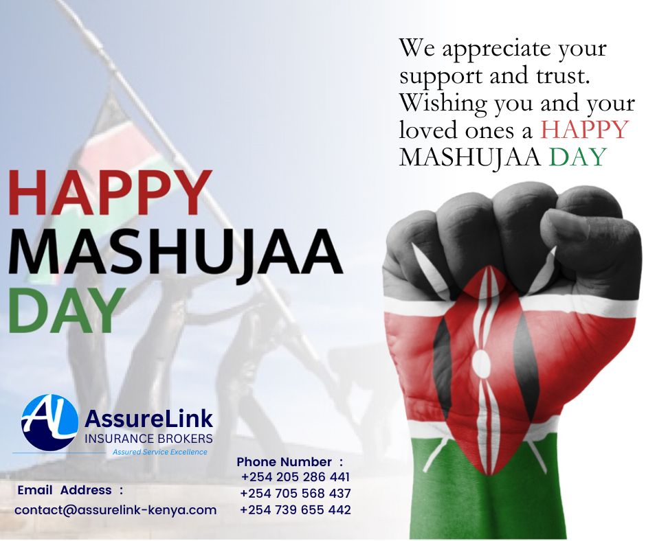 AssureLinkKe's tweet photo. Happy Mashujaa Day! AssureLink Insurance Brokers celebrates your support and trust. #HappyMashujaaDay https://t.co/bYTqvSddSx
