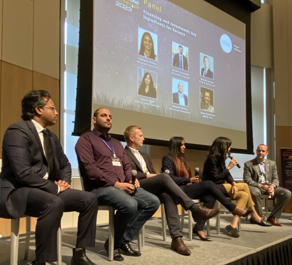 Space Canada | Espace Canada (@spacecanada) on Twitter photo We're proud that startups and SMEs make up a significant portion of our membership. On stage now at #SpaceBound2023, a conversation on scaling up and attracting financing & investment w/ <a href="/CdnSpaceSociety/">CanadianSpaceSociety</a>, KEPLR Intel., <a href="/MissionCtrlSS/">Mission Control</a>, <a href="/CarvalhoCapVC/">Carvalho Capital</a>, <a href="/Reactiondyn/">Reaction Dynamics</a>, & <a href="/AirdBerlis/">Aird & Berlis LLP</a> ! We're proud that startups and SMEs make up a significant portion of our membership. On stage now at #SpaceBound2023, a conversation on scaling up and attracting financing & investment w/ <a href="/CdnSpaceSociety/">CanadianSpaceSociety</a>, KEPLR Intel., <a href="/MissionCtrlSS/">Mission Control</a>, <a href="/CarvalhoCapVC/">Carvalho Capital</a>, <a href="/Reactiondyn/">Reaction Dynamics</a>, & <a href="/AirdBerlis/">Aird & Berlis LLP</a> !