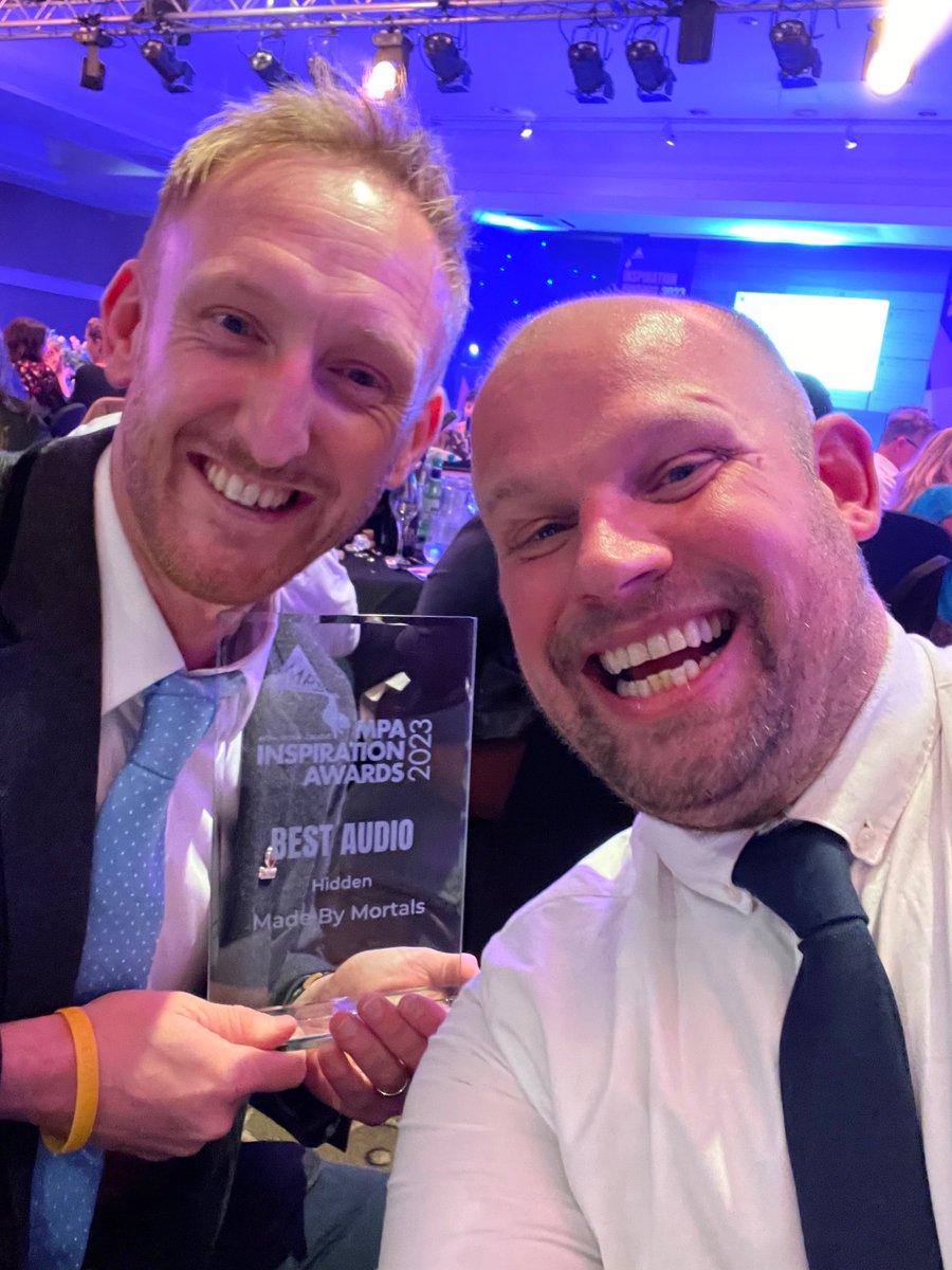 MadeByMortals's tweet photo. Whoop whoop 🙌. We have picked up Best Audio at the MPA Inspiration Awards. Congratulations to all the amazing lived experience groups and partners who have coproduced so many powerful audio stories with us over the last year. #MPAAWARDS23 https://t.co/bpYfXtYBHx