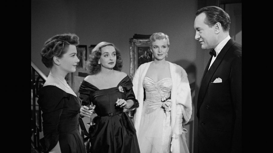 Anne Baxter, Bette Davis, Marilyn Monroe and George Sanders in, 
All About Eve (1950) Written and Directed by Joseph L. Mankiewicz