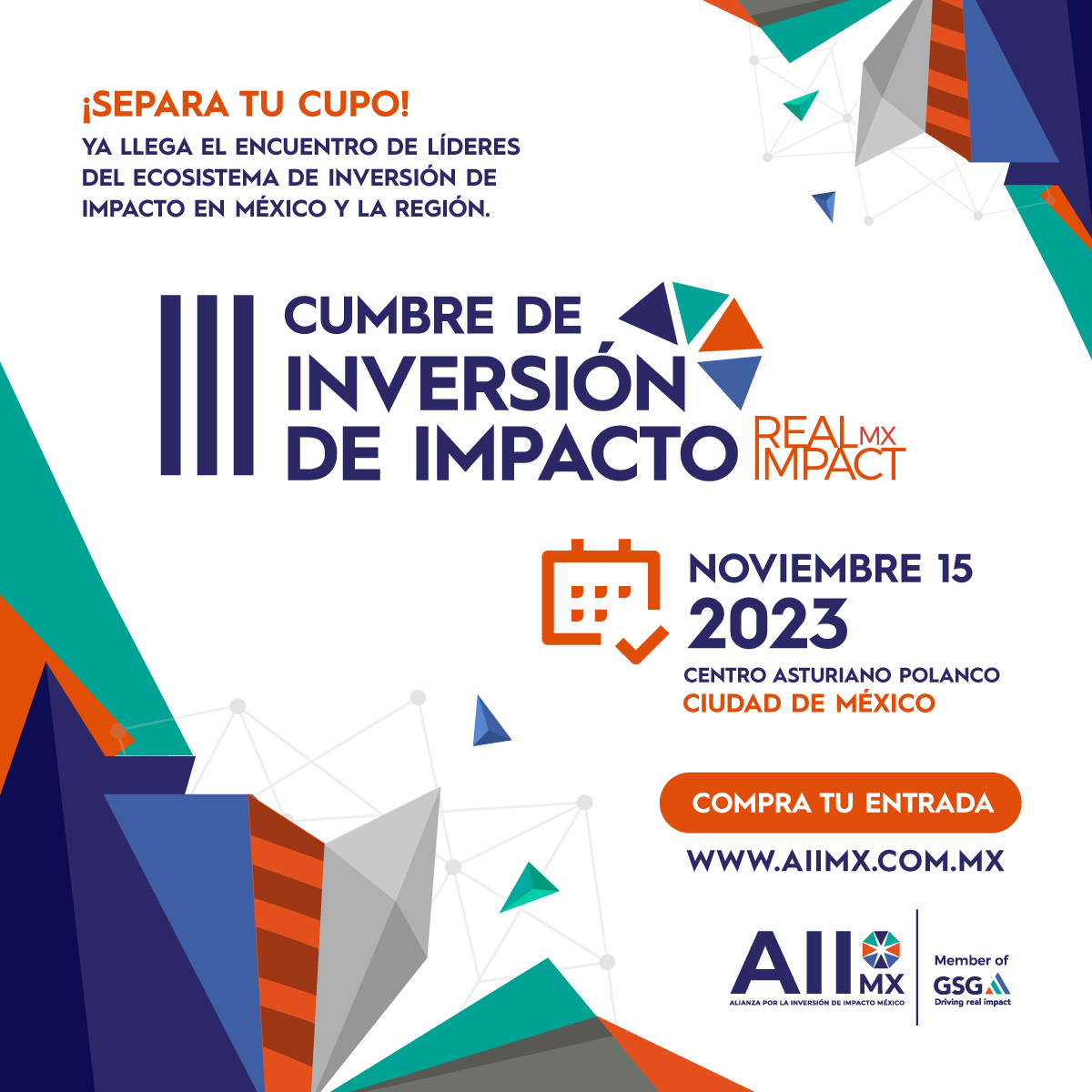 SAVE THE DATE! Este año nos volveremos a encontrar con el firme propósito de continuar posicionando la inversión de impacto como la mejor alternativa de transformación social, ambiental 🌱 y económica 💰 para ampliar el potencial en México y la región.  bit.ly/Cumbre2023_bol…