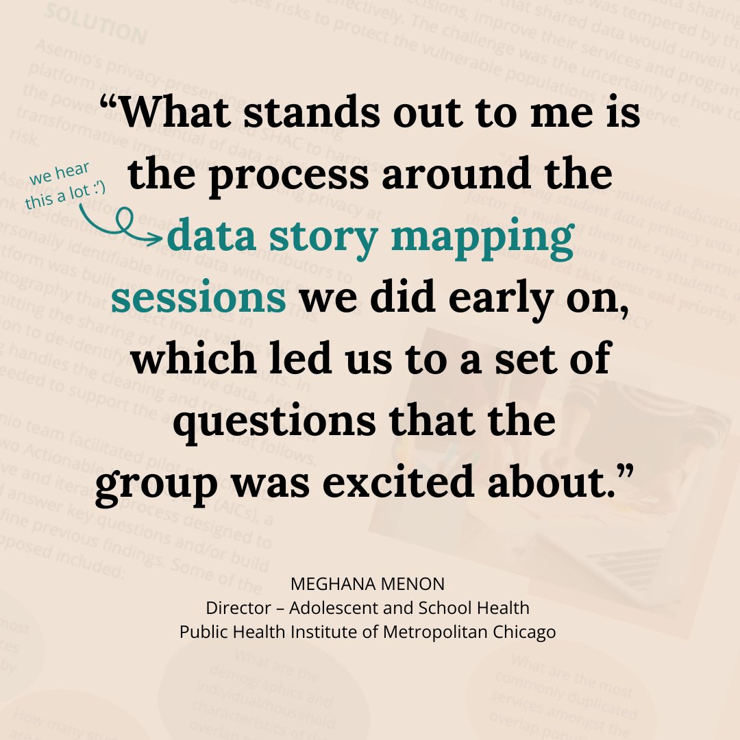 WeAreAsemio's tweet photo. Check out some of our favorite quotes from our latest case study, "Catalyzing Collaboration," on building cross-sector collaborative partnerships through safe data sharing. We're not crying, you are. 🥹 

Download the full version here: https://t.co/sq4Ax1VFLC https://t.co/mH9UkS7a5e
