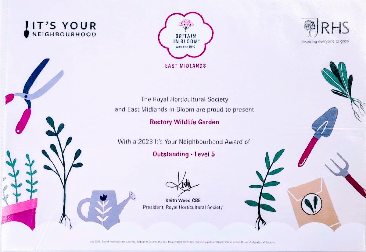 RectoryWildlife's tweet photo. Delighted to relay that the wildlife garden has been judged as being Outstanding as part of the RHS Britain in Bloom scheme. https://t.co/FhB0Wi2Uzp
