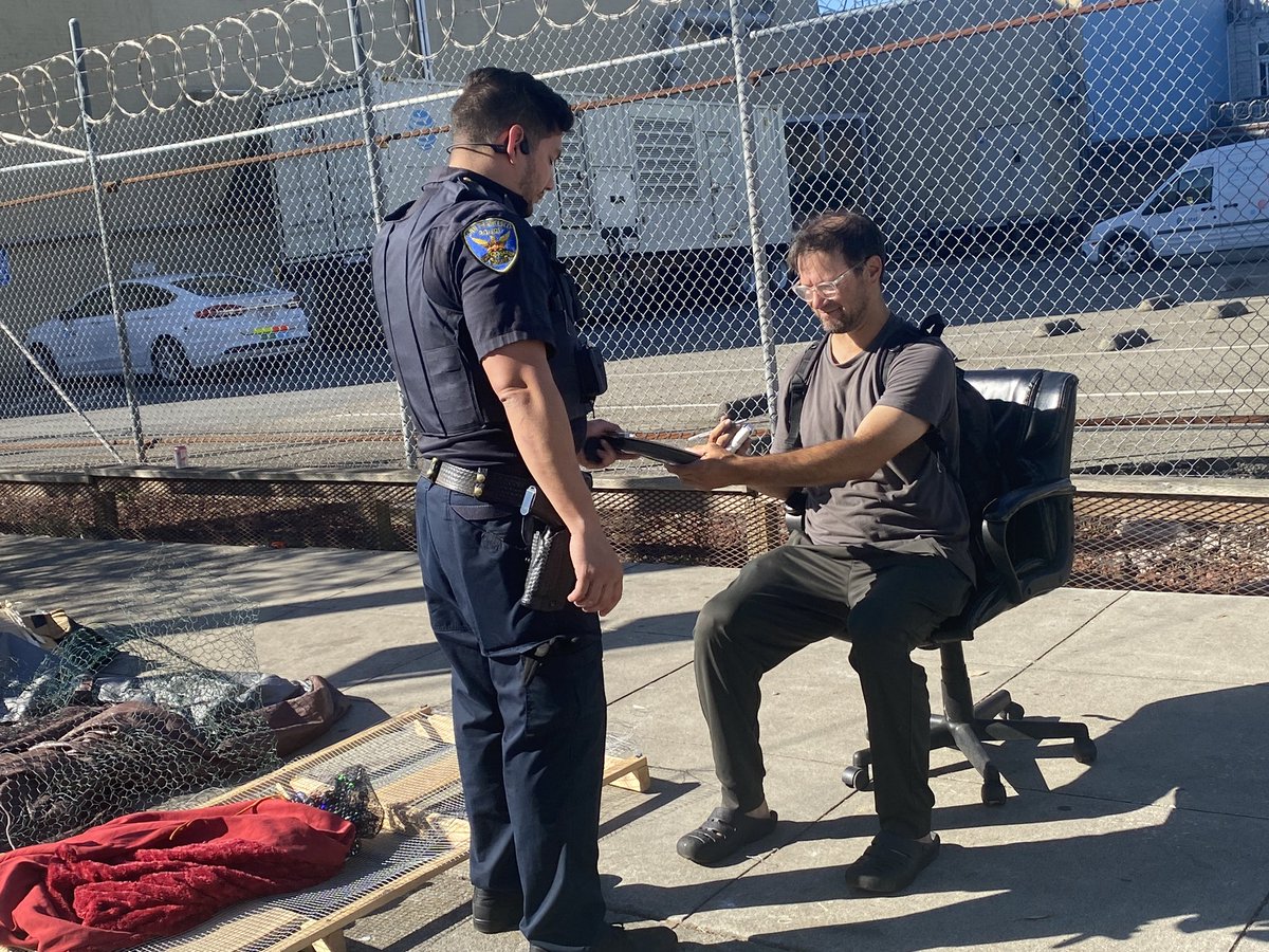 dannoyes's tweet photo. One of the craziest headlines — SF Standard reporting that convicted child molester set up camp across from grade school offering “free fentanyl for new users”. I had to check it out and it’s true. I just left the location as authorities are trying to get him to move. Story at 6. https://t.co/FCtHy9Qog0