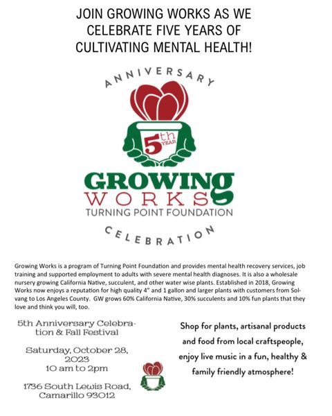 Local peeps: This is such an inspiring organization &amp; they have great plants too. Fall is THE BEST time for planting SoCal natives. Join the celebration, pick up some great native &amp; waterwise plants &amp; know that your $$ are also helping those with mental health challenges too.