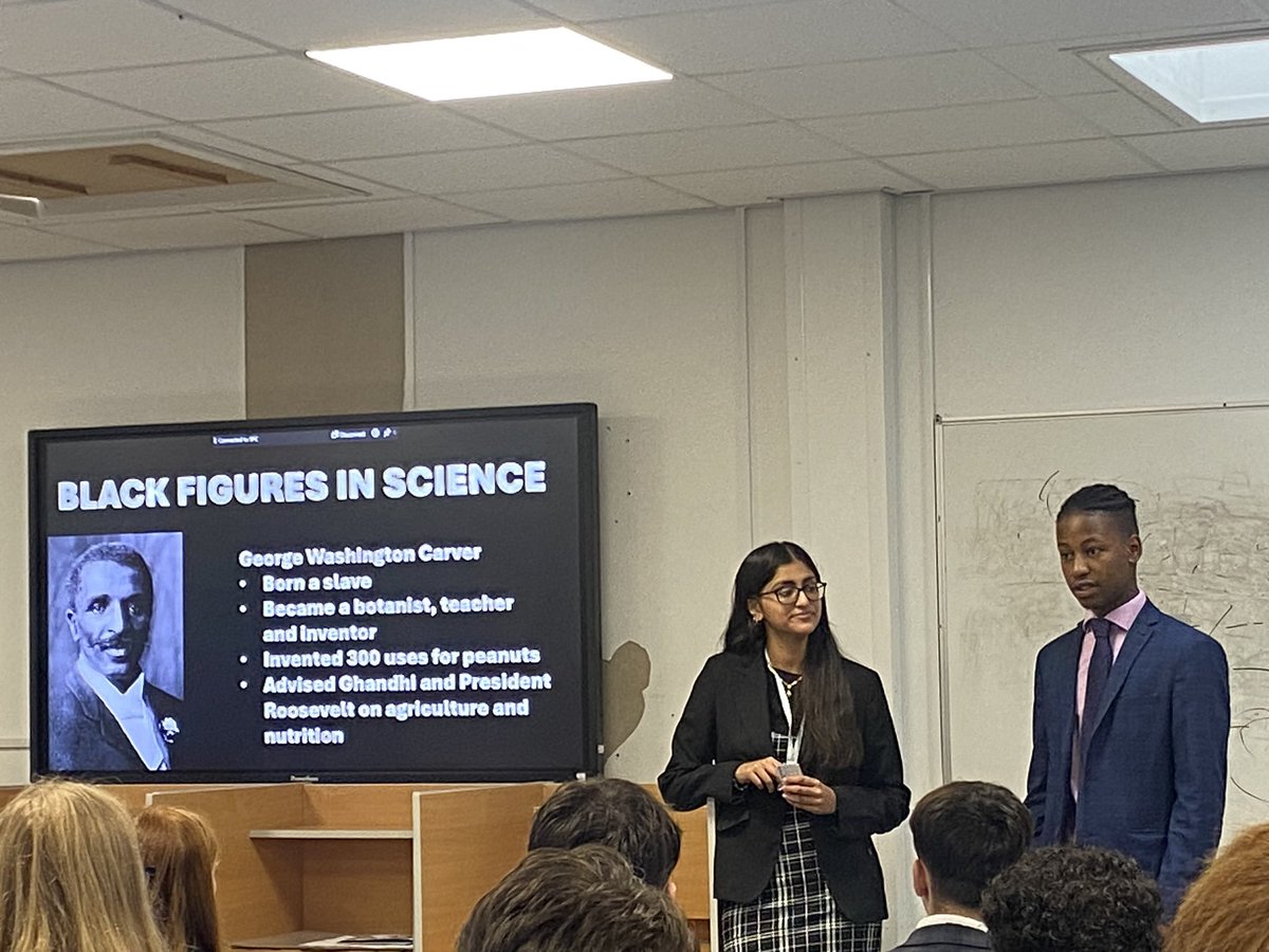 OpgsSixth's tweet photo. Thank you to Tessa and Dzifa for a fantastic #bhm assembly on black scientists. https://t.co/R5R5jHLHz6