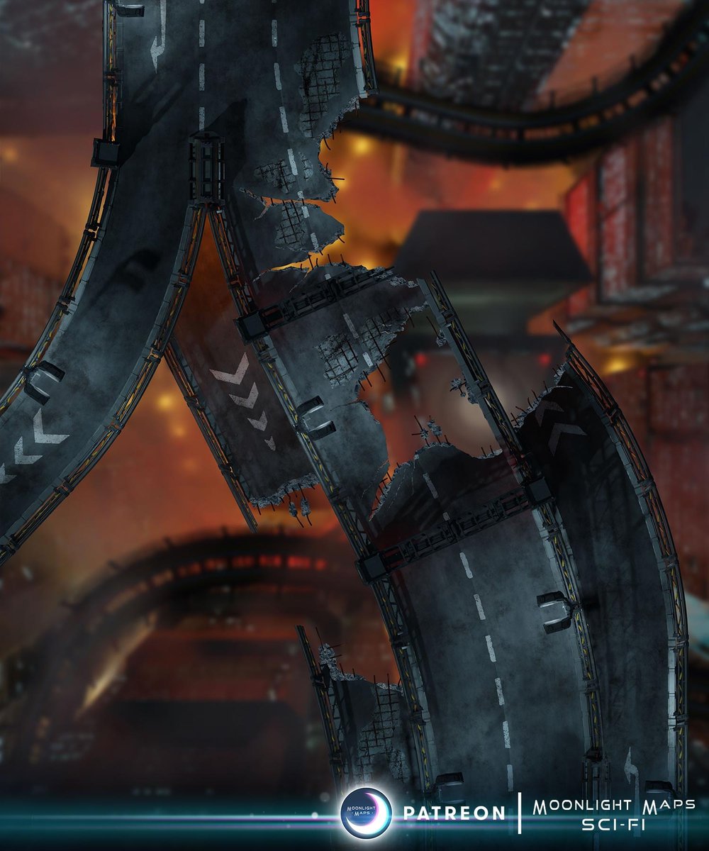 Moonlight_Scifi's tweet image. "Well this makes the commute a bit more interesting."

Overpass map set available at link in bio! 🌙⁠
⁠
⁠#cyberpunk #citymap #encountermap #battlemap #scifimap #scifi #ttrpg #foundryvtt #roll20 #alienrpg #gamemaster #tabletoprpg #scifiart⁠