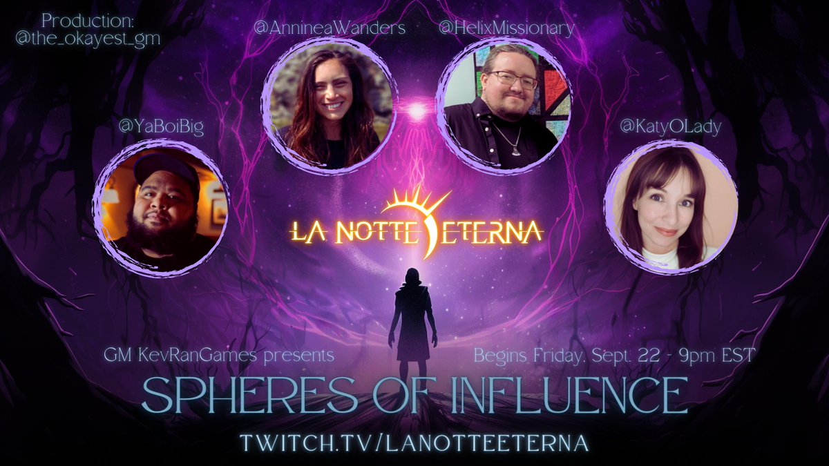 Be sure to come out to see the next Episode of #LaNotteEternaRPG TOMORROW at 9 pm EST on #Twitch!

It's going to be one heck of a ride!