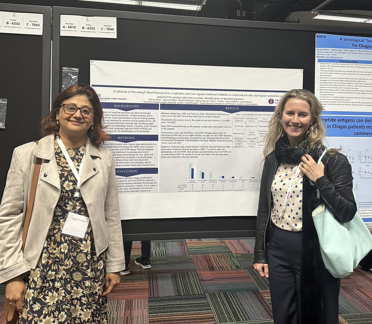 gaurig03's tweet photo. Team Parasitology presenting  at @ASTMH today:  usefulness of a  multiplex PCR (Novodiag) for rapid detection of 22 intestinal parasites in stool in high risk patient groups  in the UK @DrLaura_Nabarro @Tropdoc @rohmaghani @RashBodhani @HTropDis collaboration HSL laboratories https://t.co/Nt8WYUFgGy