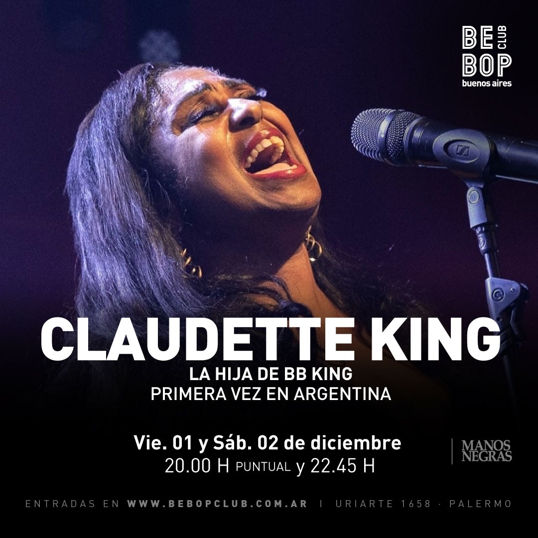 BsAsBlues's tweet photo. Se viene @ClaudetteKing1 ,La Hija de #BBKing , Viernes 1 y Sábado 2 de Diciembre en @bebopclub 
( Únicos Shows) 🎤💯
#BBKing #ClaudetteKing #Blues 
#BebopClub #Argentina https://t.co/vP3wnx4AYD