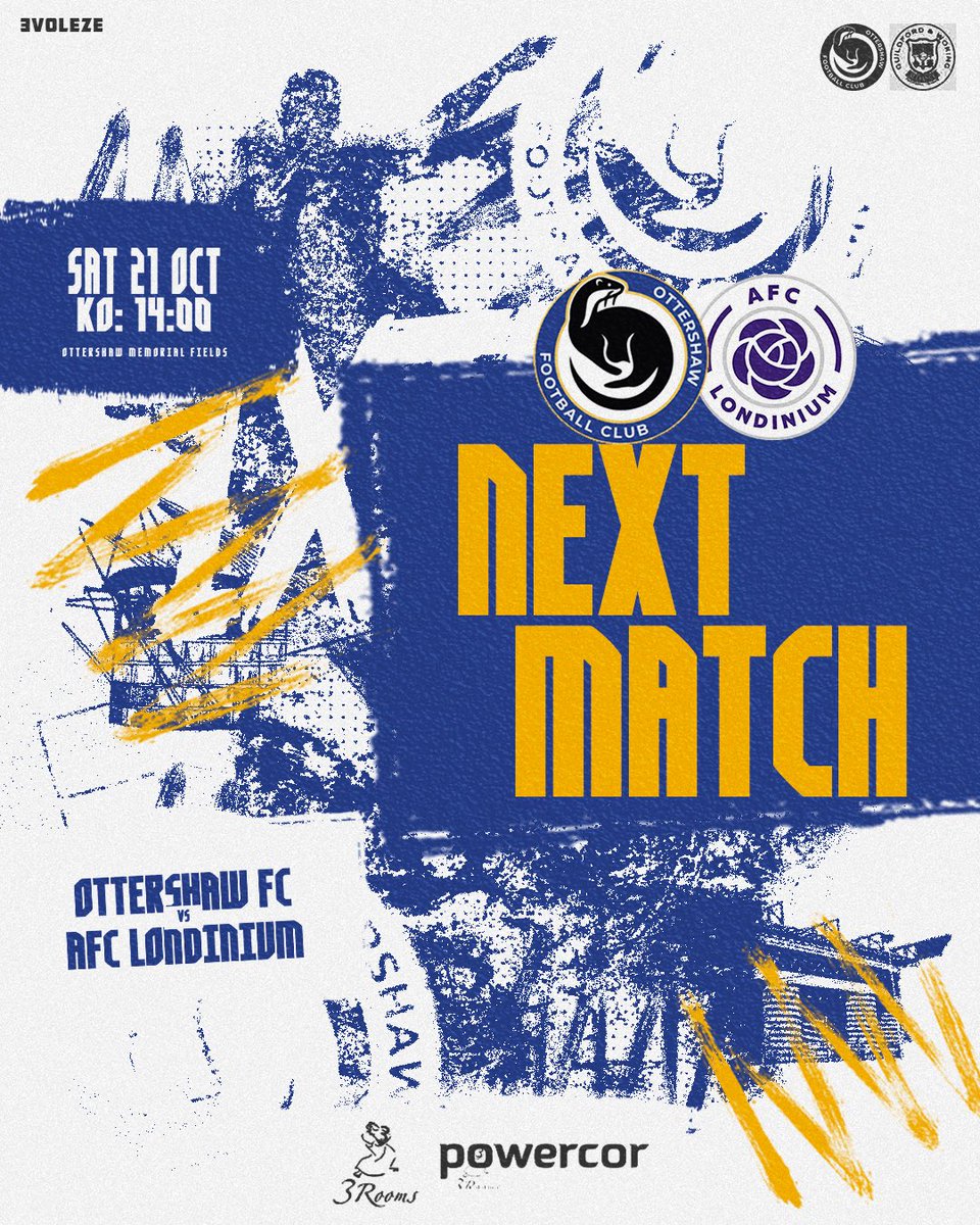 County Cup game 🏆
Home game vs AFC Londinium
Ottershaw Memorial Fields, KT16 0QB
2pm KO.
Come down and show your support!
#UTO 🦦🟡🔵