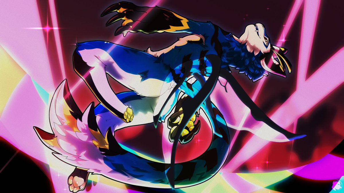 BlueBe__'s tweet image. Artwork commission of a gorgeous raving BlueBe. #furryart #tigerbee #VRChat