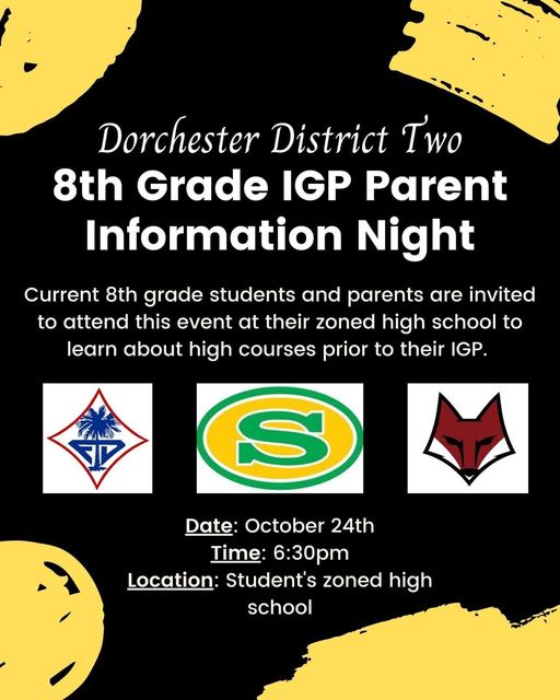 8th grade families are invited to Parent Night on 10/24 to learn about their child’s Individual Graduation Plan (IGP)! #LevelUpAR #FortFam #GoGreenWave

Attend the 6:30 PM meeting at your child’s zoned high school &amp; learn about courses.

📍 Zones - ddtwo.org/zone