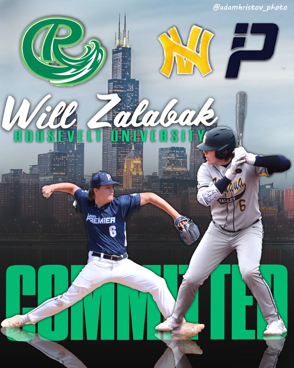 William Zalabak (@zalabakwilliam) on Twitter photo I am excited to announce I am continuing my academic and athletic career with my commitment to play DII baseball at Roosevelt University. I would like to thank my family, friends, and all the coaches who have helped me get to this point in my career. #RollLakers
<a href="/RULakerBaseball/">Roosevelt University Baseball</a> I am excited to announce I am continuing my academic and athletic career with my commitment to play DII baseball at Roosevelt University. I would like to thank my family, friends, and all the coaches who have helped me get to this point in my career. #RollLakers
<a href="/RULakerBaseball/">Roosevelt University Baseball</a>