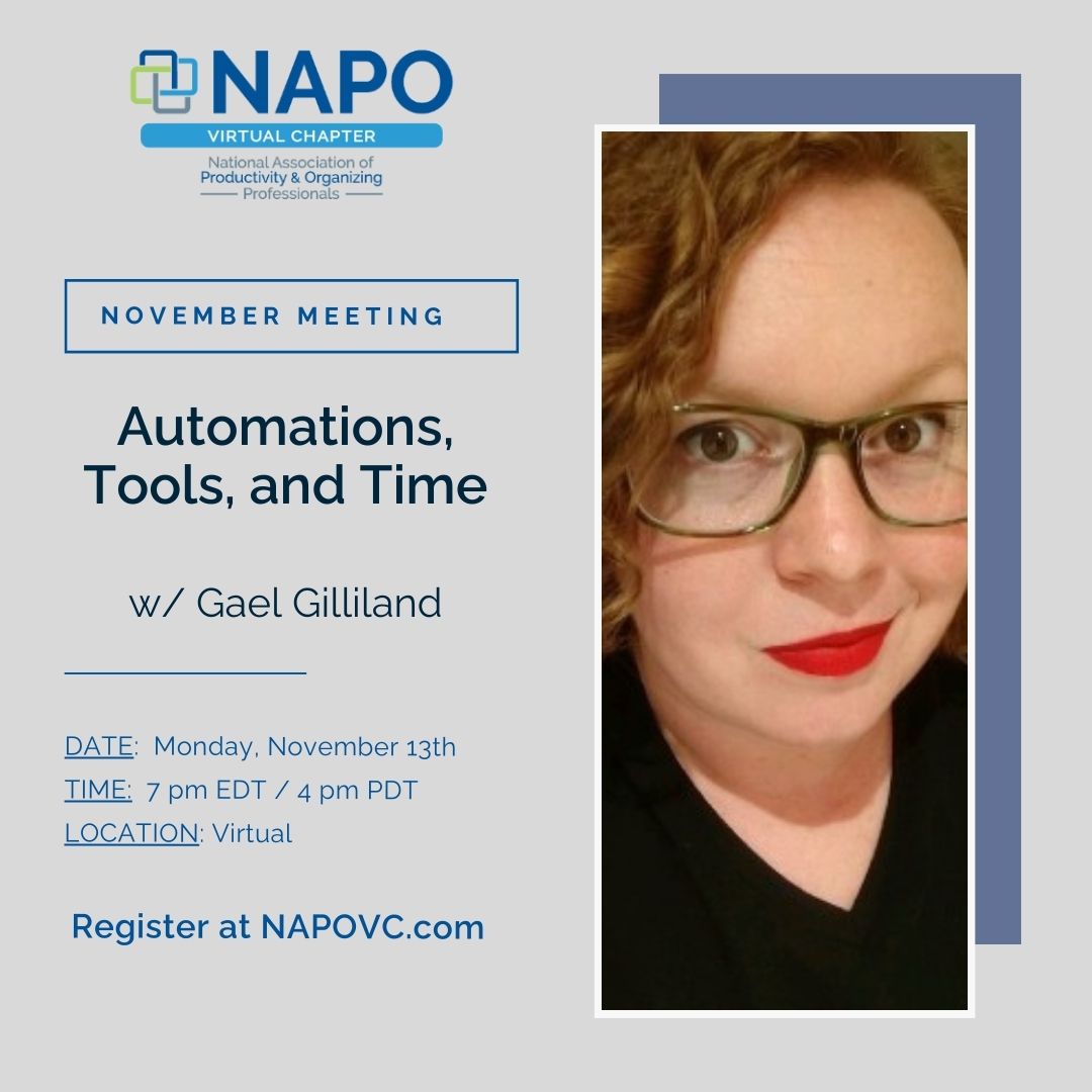 Hosting Gael Gilliland (<a href="/ravengael/">Gael Gilliland</a>) 𝗔𝘂𝘁𝗼𝗺𝗮𝘁𝗶𝗼𝗻𝘀, 𝗧𝗼𝗼𝗹𝘀, 𝗮𝗻𝗱 𝗧𝗶𝗺𝗲 —𝗢𝗵 𝗠𝘆: 𝗔 𝗯𝗲𝗴𝗶𝗻𝗻𝗲𝗿'𝘀 𝗴𝘂𝗶𝗱𝗲 𝘁𝗼 𝗯𝗼𝗼𝘀𝘁 𝗽𝗿𝗼𝗱𝘂𝗰𝘁𝗶𝘃𝗶𝘁𝘆 𝗮𝗻𝗱 𝘀𝗮𝘃𝗲 𝘁𝗶𝗺𝗲 𝘄𝗶𝘁𝗵 𝗮𝘂𝘁𝗼𝗺𝗮𝘁𝗶𝗼𝗻𝘀 𝗮𝗻𝗱 𝗼𝗻𝗹𝗶𝗻𝗲 𝘁𝗼𝗼𝗹𝘀 
#productivity