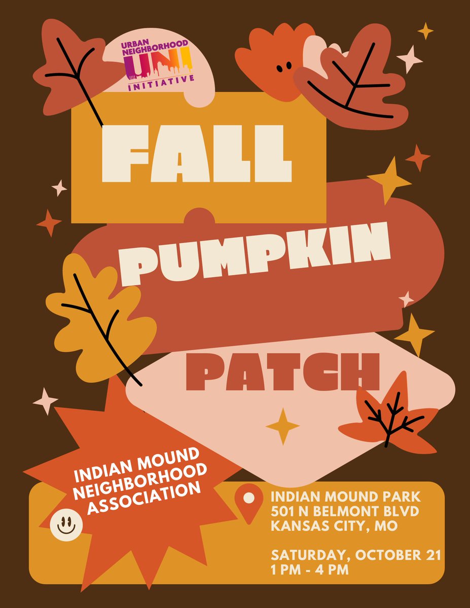 UNI_KansasCity's tweet photo. This Saturday, UNI will join the @IndianMoundNA at their annual Pumpkin Patch!

See us from 1 – 4 p.m. at Indian Mound Park. We’d love to have you!! https://t.co/kQNPXFVWuu