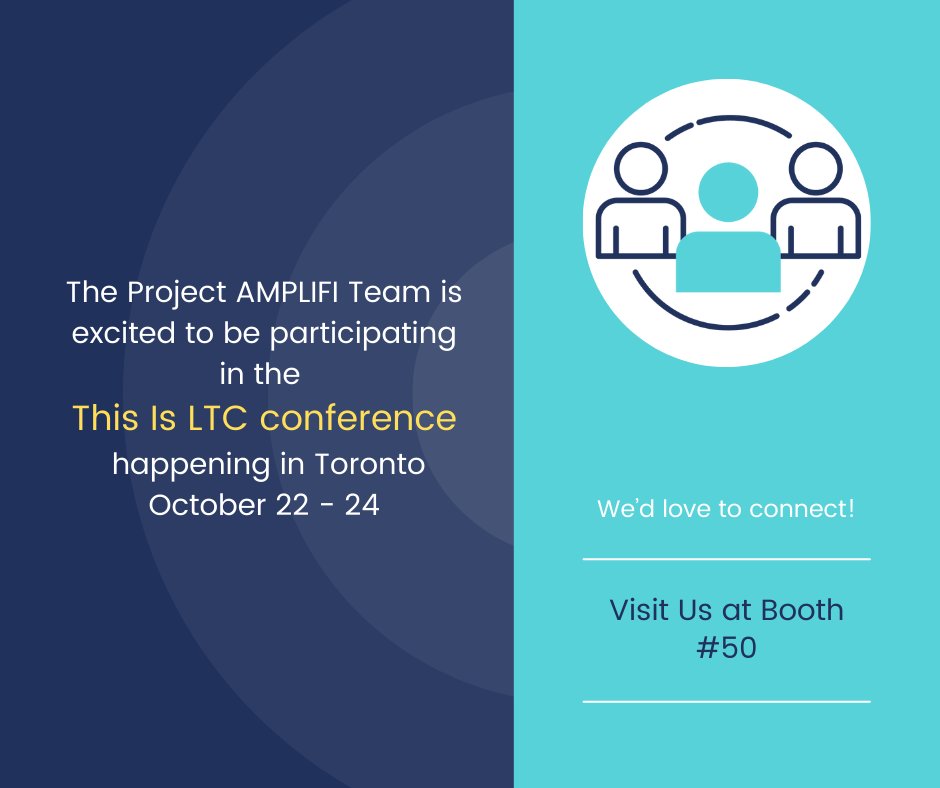 Exciting News! We are participating in the OLTCA - This is LTC Conference taking place in Toronto from October 22 - 24. We look forward to connecting with our partners in the LTC sector and sharing our work on Project AMPLIFI - find us at booth 50 💙
#digitalhealth #seniorcare