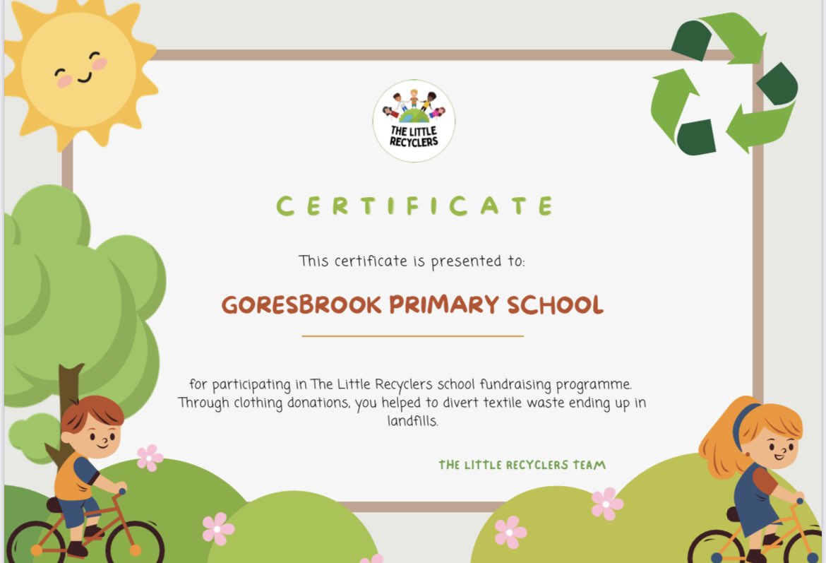I am so excited to share that our clothing collection weighted an amazing 143kg totalling a grand total of £ 78.65! <a href="/GoresbrookSc/">Goresbrook School</a>