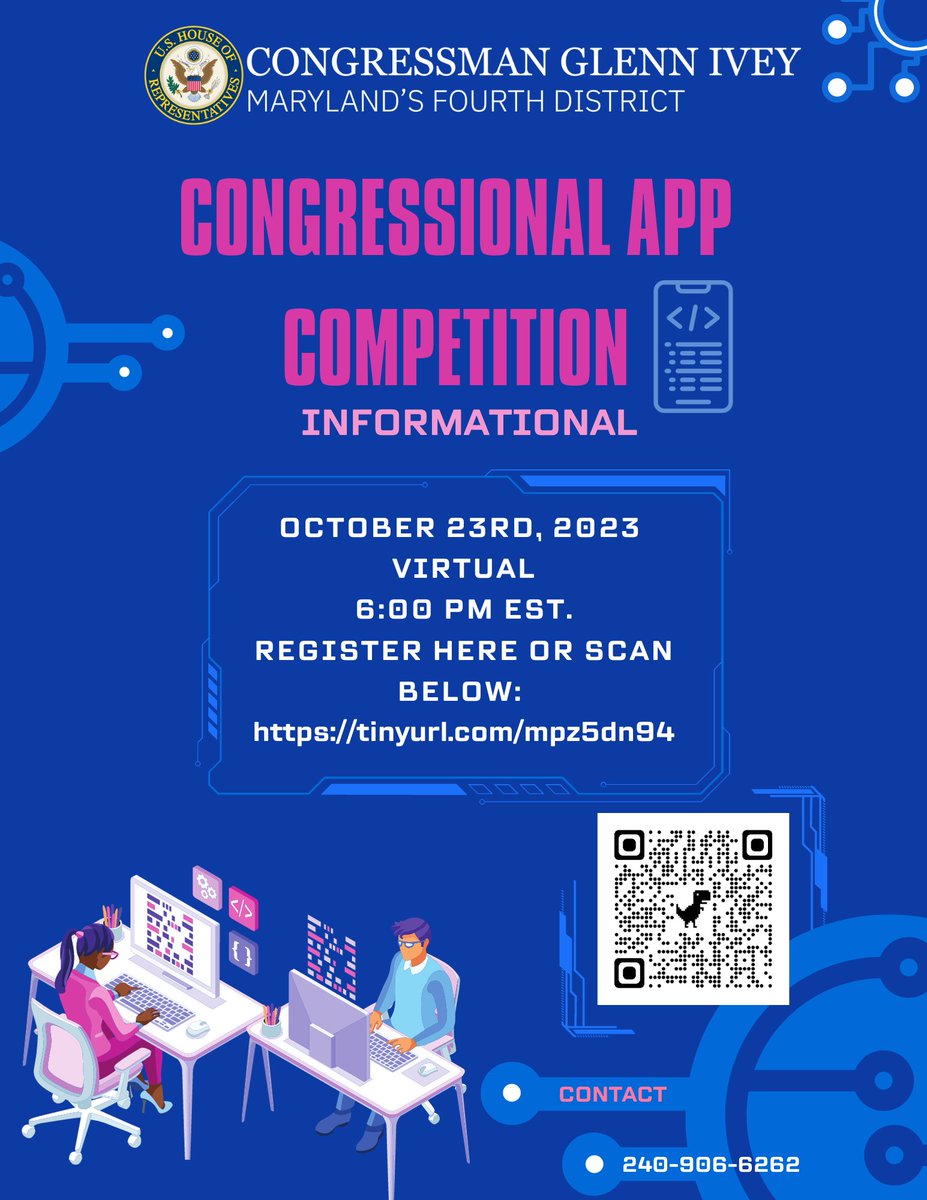 The deadline is approaching ⏳ @CongressionalAC #Congress4CS #CongressionalAppChallenge 

Our office is hosting information to get all your last-minute questions answered! Register here: tinyurl.com/4jbph66w