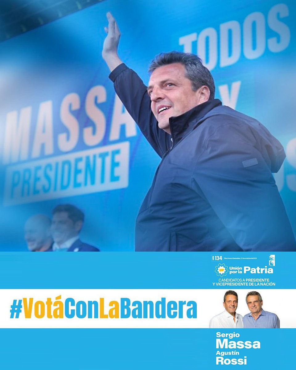 SantiagoCafiero's tweet photo. El 22 de octubre se define el futuro del país. 

En el cuarto oscuro votamos si queremos más trabajo, más industria, más educación, más salud y más exportaciones, o si queremos que recorten con la motosierra los derechos y la esperanza.

#VotaConLaBandera 🇦🇷🗳️ https://t.co/nLaOr3TX8B