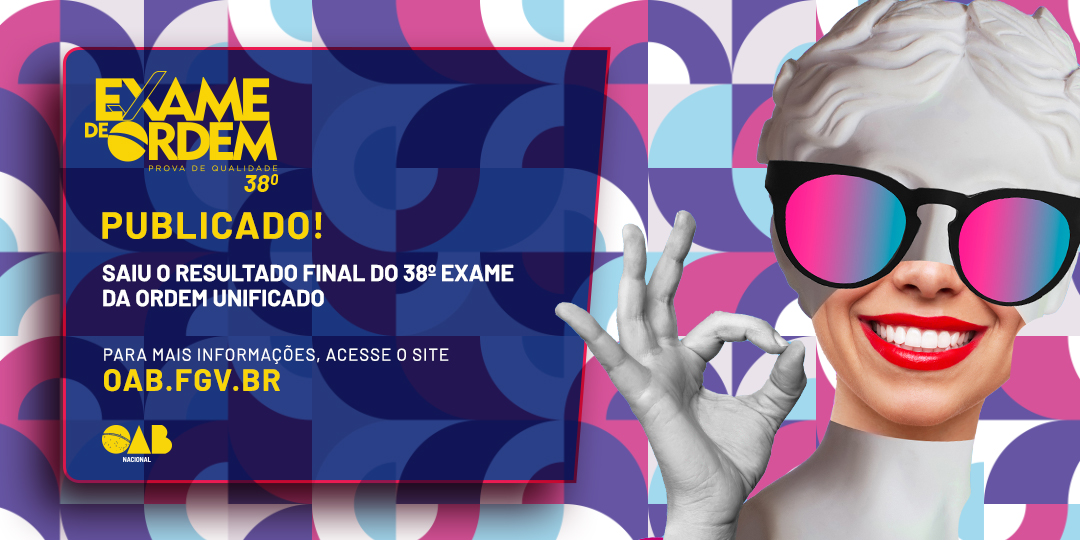 CFOAB's tweet photo. #ExameDeOrdem | 🎉🥳 Podem comemorar, examinandas e examinandos! O 38º Exame de Ordem Unificado já teve o seu resultado divulgado.

📄 Veja agora mesmo ⬇

 https://t.co/dSosf3Slv1

#OABNacional #38EOU #Direito #OAB #EstudanteDeDireito #FuturoAdvogado #FuturaAdvogada #ProvaDaOAB https://t.co/JUoItQhtv7
