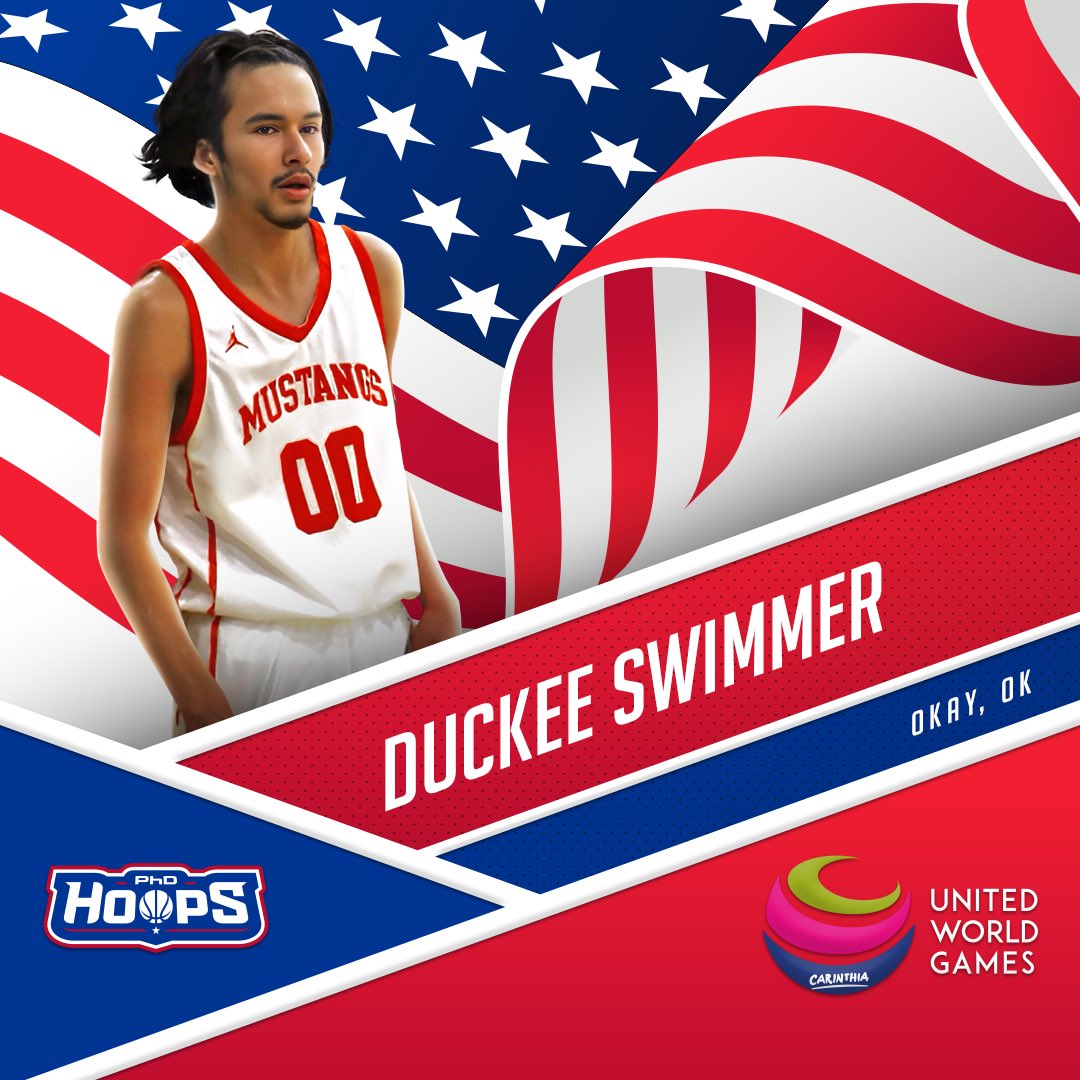 DUCKEE SWIMMER, 6’3 swingman out of Oklahoma, is committed to our U19 Boys Team to the 2024 United World Games! We look forward to the journey ahead! 🇺🇸🏀 #GoForGold