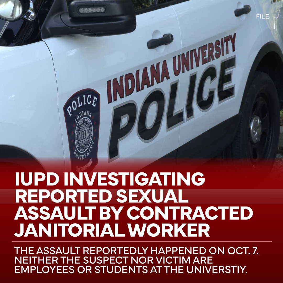 The Indiana University Police Department is investigating a reported sexual assault that allegedly involved a third-party janitorial worker that was contracted by the university, according to an IU Bloomington Crime Notice.

READ MORE: iustv.com/iupd-investiga…